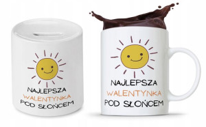 Zestaw Walentynki Dla Dziewczyny Kubek + Skarbonka