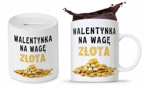 Zestaw Walentynki Dla Dziewczyny Kubek + Skarbonka