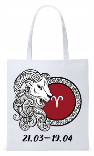 Znaki Zodiaku Baran Torba Biała Eco Shopper