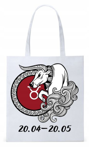 Znaki Zodiaku Byk Torba Biała Eco Shopper