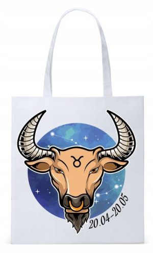 Znaki Zodiaku Byk Torba Biała Eco Shopper