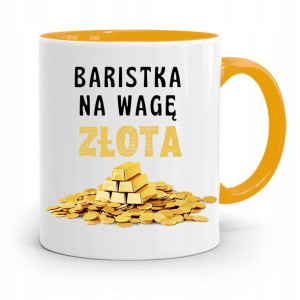 Dla Baristy Baristki Kawiarki Kubek Żółty Prezent