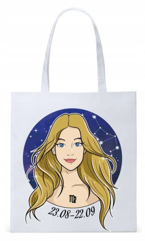 Znaki Zodiaku Panna Torba Biała Eco Shopper
