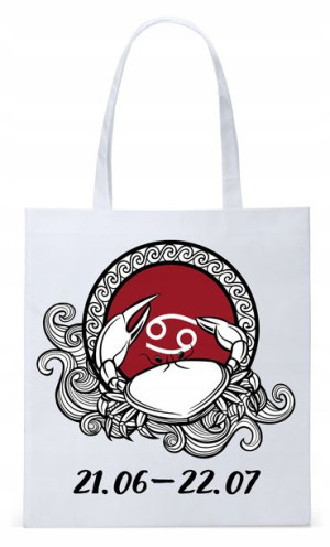 Znaki Zodiaku Rak Torba Biała Eco Shopper