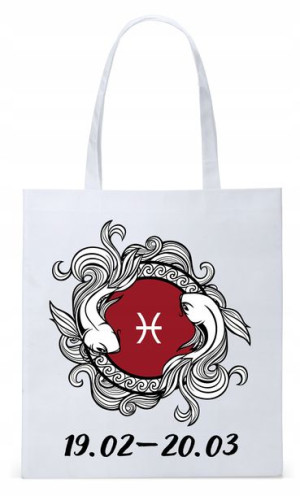 Znaki Zodiaku Ryby Torba Biała Eco Shopper