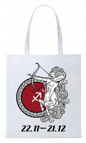 Znaki Zodiaku Strzelec Torba Biała Eco Shopper