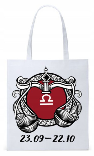 Znaki Zodiaku Waga Torba Biała Eco Shopper