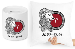 Znaki Zodiaku Zestaw Poduszka + Skarbonka Prezent