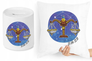 Znaki Zodiaku Zestaw Poduszka + Skarbonka Prezent