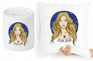 Znaki Zodiaku Zestaw Poduszka + Skarbonka Prezent