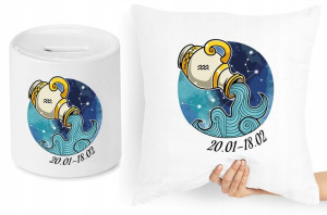 Znaki Zodiaku Zestaw Poduszka + Skarbonka Prezent