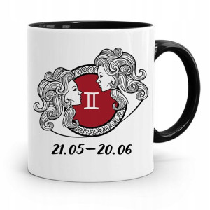 Znaki Zodiaku Zodiakara Kubek Czarny Bliźnięta