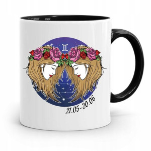 Znaki Zodiaku Zodiakara Kubek Czarny Bliźnięta