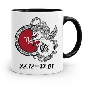 Znaki Zodiaku Zodiakara Kubek Czarny Koziorożec