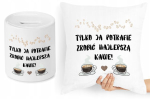 Dla Baristy Zestaw Poduszka + Skarbonka Prezent