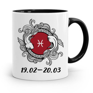 Znaki Zodiaku Zodiakara Kubek Czarny Ryby