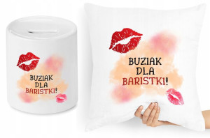 Dla Baristy Zestaw Poduszka + Skarbonka Prezent