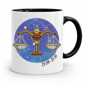 Znaki Zodiaku Zodiakara Kubek Czarny Waga