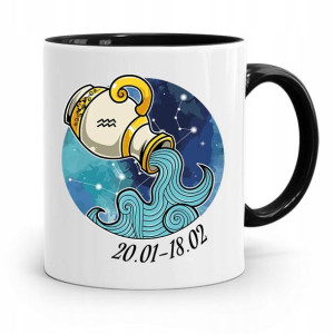 Znaki Zodiaku Zodiakara Kubek Czarny Wodnik