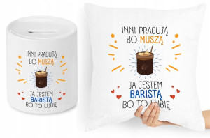 Dla Baristy Zestaw Poduszka + Skarbonka Prezent