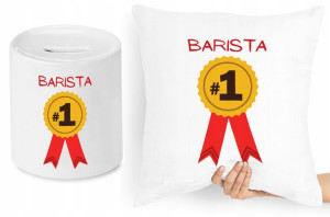 Dla Baristy Zestaw Poduszka + Skarbonka Prezent