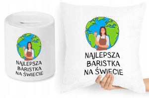 Dla Baristy Zestaw Poduszka + Skarbonka Prezent