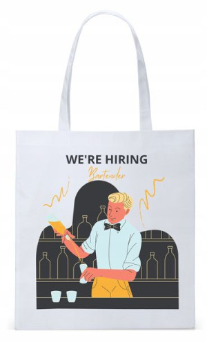 Dla Barmana Bartender Torba Eco Biała Shopper