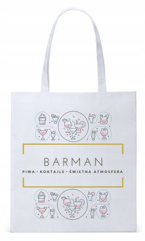 Dla Barmana Bartender Torba Eco Biała Shopper