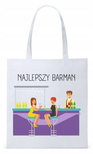 Dla Barmana Bartender Torba Eco Biała Shopper