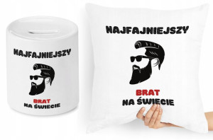 Dla Brata Zestaw Poduszka + Skarbonka Prezent
