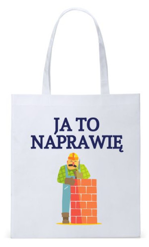 Dla Budowlańca Prezent Torba Eco Biała Shopper