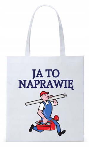 Dla Budowlańca Prezent Torba Eco Biała Shopper