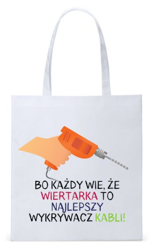 Dla Budowlańca Prezent Torba Eco Biała Shopper