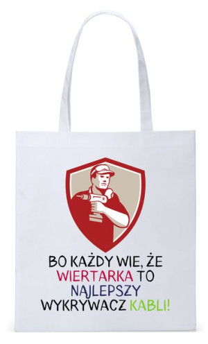 Dla Budowlańca Prezent Torba Eco Biała Shopper