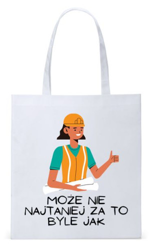 Dla Budowlańca Prezent Torba Eco Biała Shopper