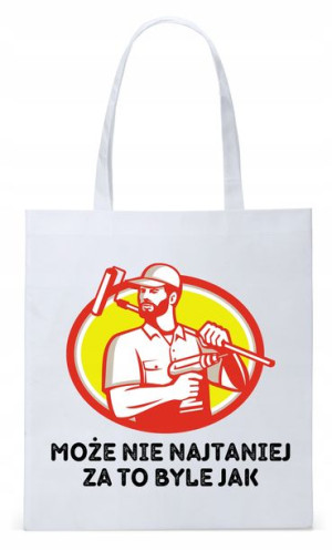 Dla Budowlańca Prezent Torba Eco Biała Shopper