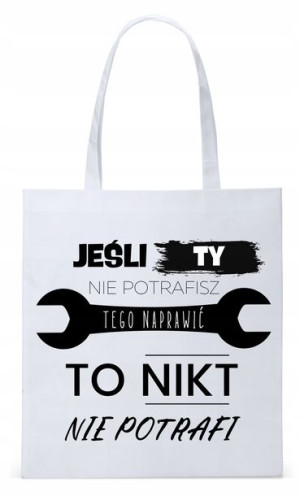 Dla Budowlańca Prezent Torba Eco Biała Shopper