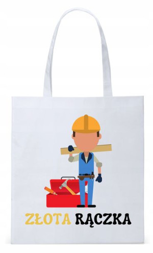 Dla Budowlańca Prezent Torba Eco Biała Shopper