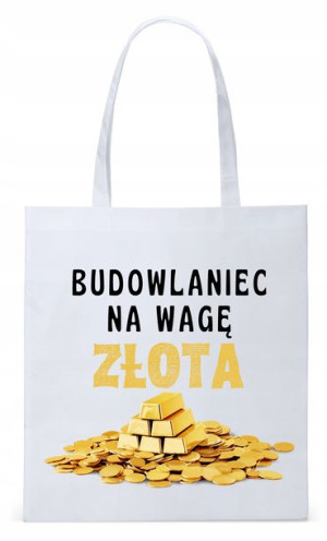 Dla Budowlańca Prezent Torba Eco Biała Shopper