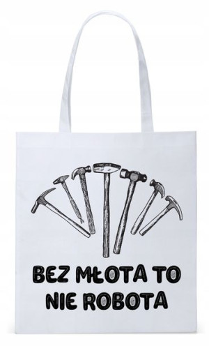 Dla Budowlańca Prezent Torba Eco Biała Shopper