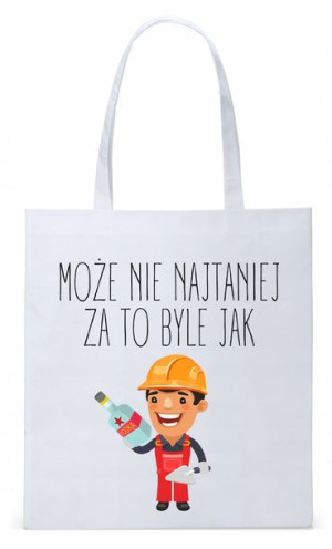 Dla Budowlańca Prezent Torba Eco Biała Shopper