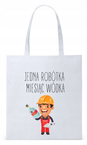 Dla Budowlańca Prezent Torba Eco Biała Shopper