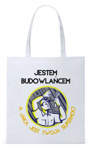 Dla Budowlańca Prezent Torba Eco Biała Shopper