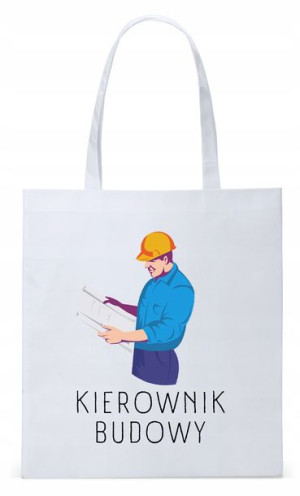 Dla Budowlańca Prezent Torba Eco Biała Shopper