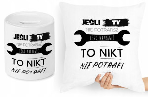 Dla Budowlańca Zestaw Poduszka + Skarbonka