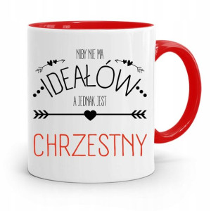Dla Chrzestnego Chrzestnej Kubek Czerwony Prezent