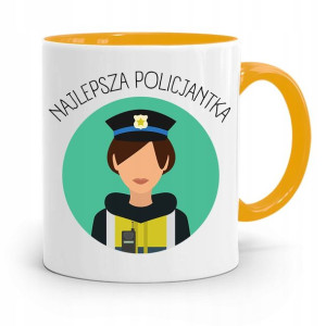 Kubek Żólty Dla Najlepszego Policjanta Policjantki