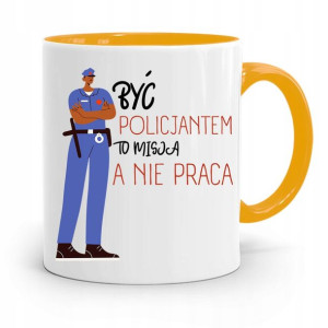 Kubek Żólty Dla Policjanta Policjantki Misja