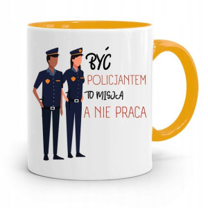 Kubek Żólty Dla Policjanta Policjantki Misja