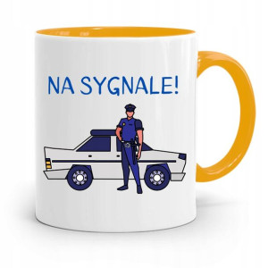 Kubek Żólty Dla Policjanta Policjantki Na Sygnale